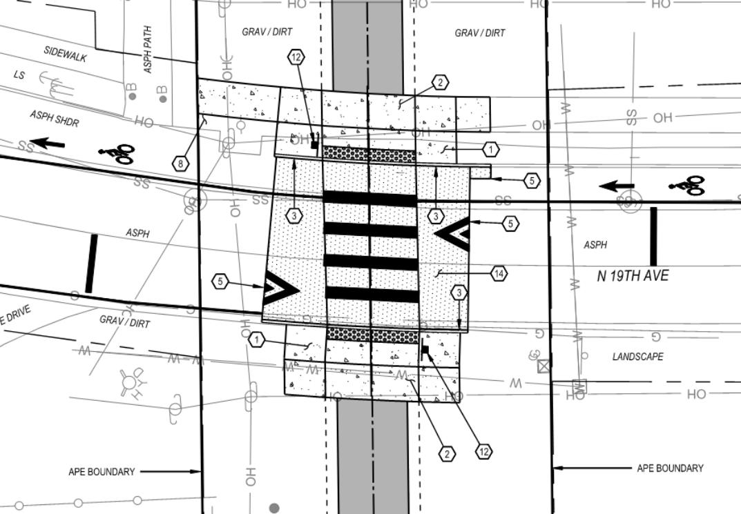 "Raised crossing at 14th Avenue"