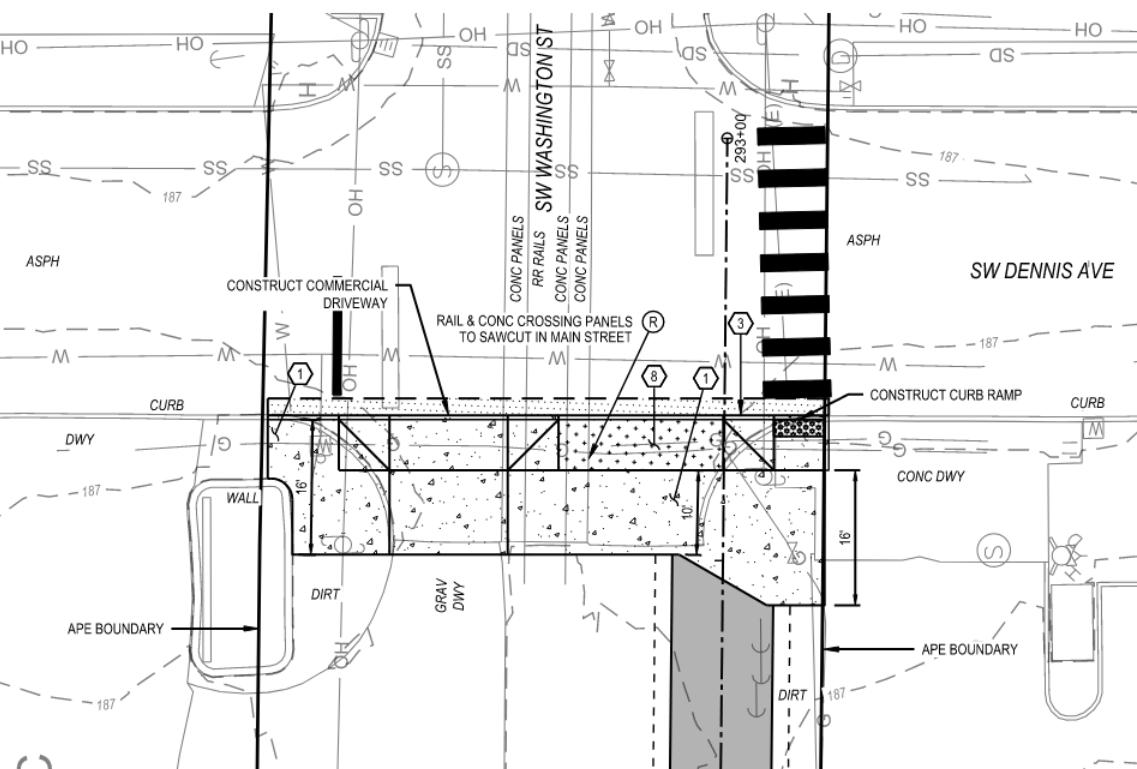 "Rectangular Rapid Flashing Beacon (RRFB) at Dennis Street"