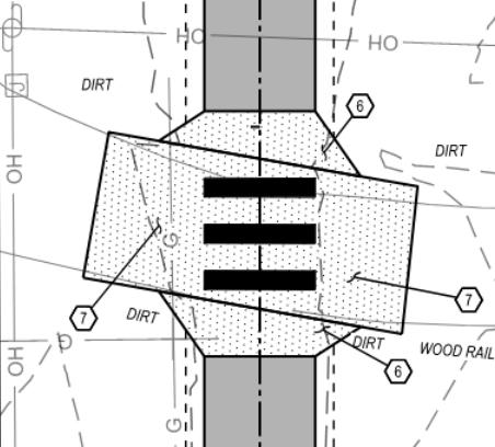 "Design exhibit showing striped crosswalk at Kingwood Street"
